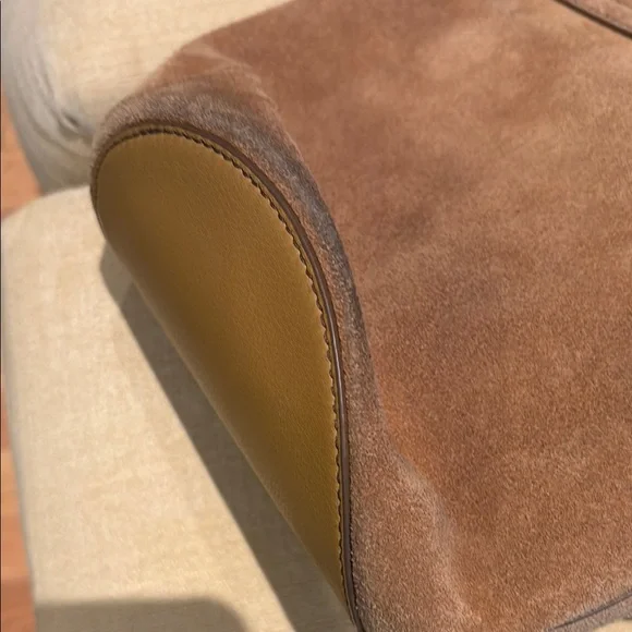 Loeffler Randall Elegant Brown Suede Shoulder Bag - Picture 5 of 6